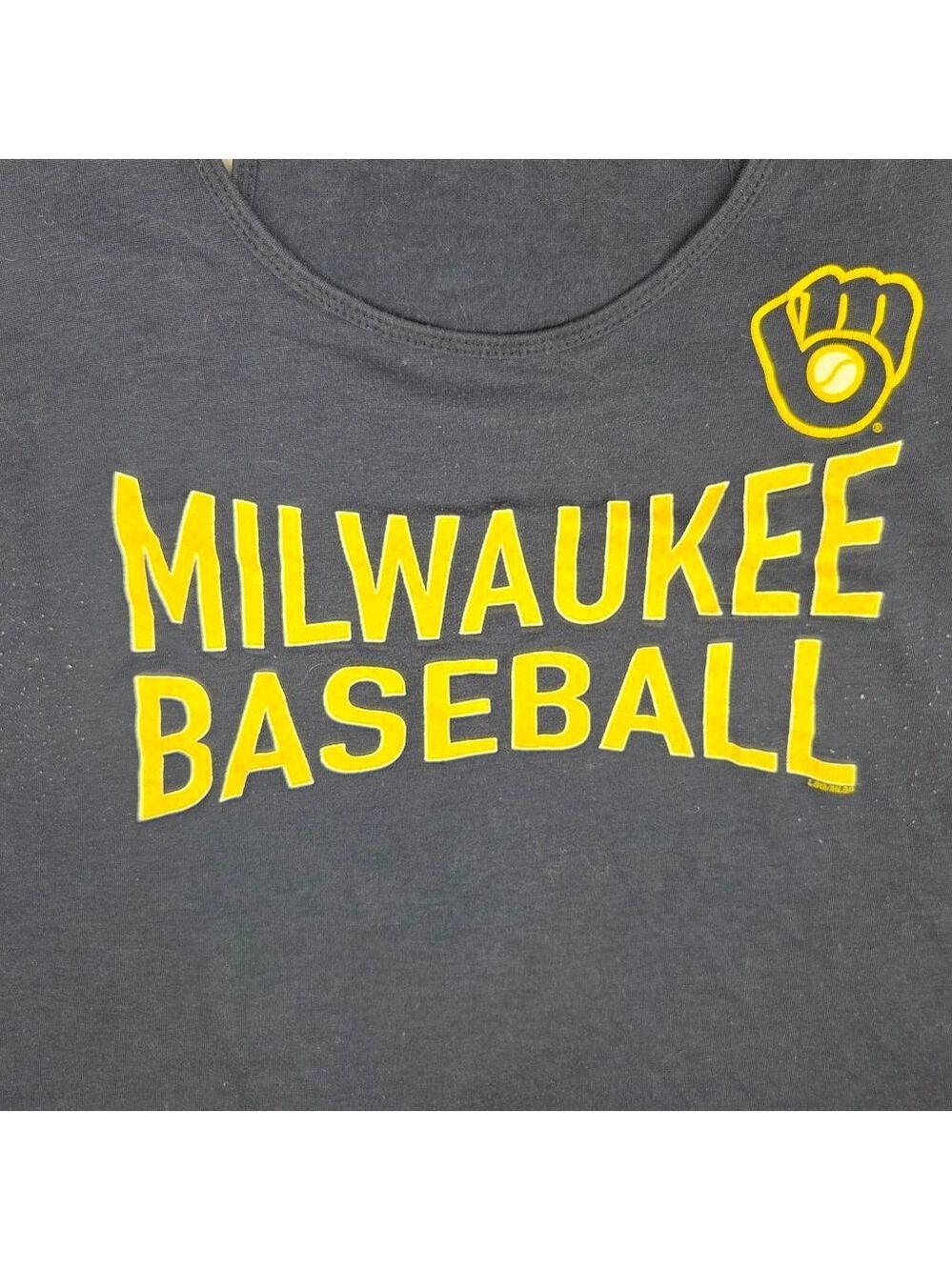 Women's MLB Navy Blue Milwaukee Baseball Tank Top XL - Picture 4 of 10